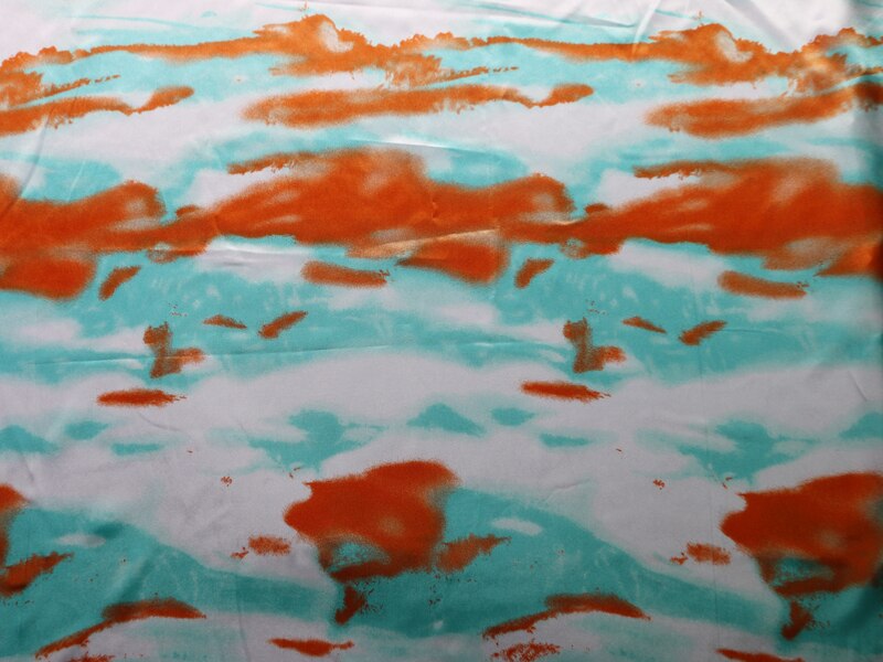 100cm*148cm ombre gradient maleri trykt satin stof diy patchwork syemateriale til kvinder kjole tørklæde: Farve 5 himmelblå
