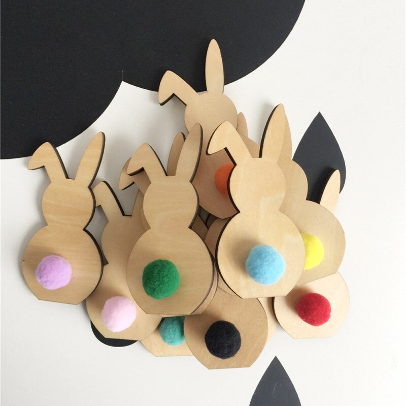 Ins Nordic Stil Holz Kaninchen Ornamente Kinderzimmer Dekoration Holz Handwerk Kinder Sichere Natürliche Spielzeug Fotografie Requisiten