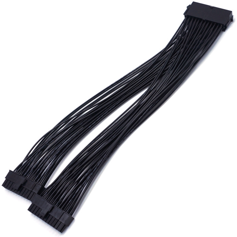 ATX 24Pin 1 to 2 Port Power Supply Extension Cable PSU Male to Female Splitter 24PIN Extension Cable: Default Title