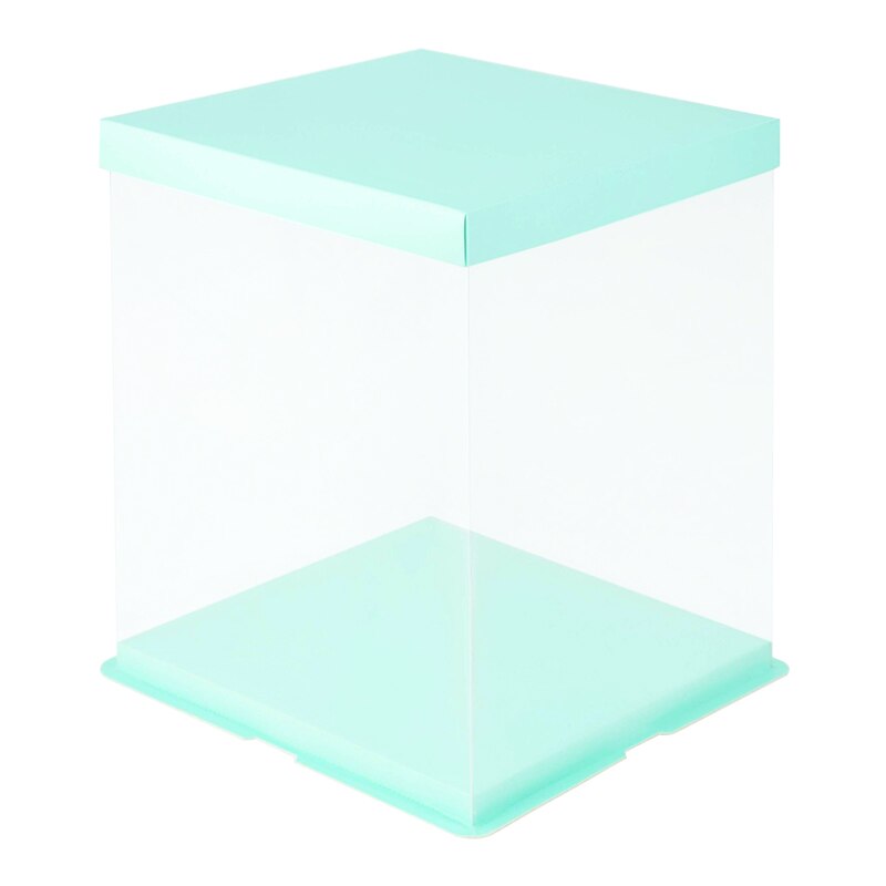 30cm Clear Rose Teddy Bear Packaging Box PVC Transparent Cake Boxes for Wedding Anniversary Birthday Baby Shower Supplies: blue 26x26x30cm