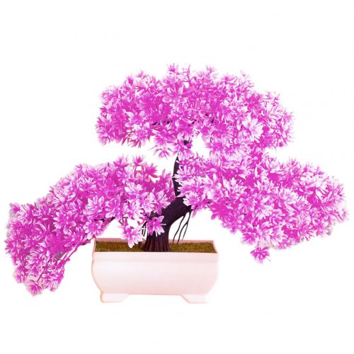 Artificial Bonsai with Pot Artificial Tree Plant Potted Plants Bonsai for Room Decoration DIY Desktop Ornement Home Deco: Rose Red