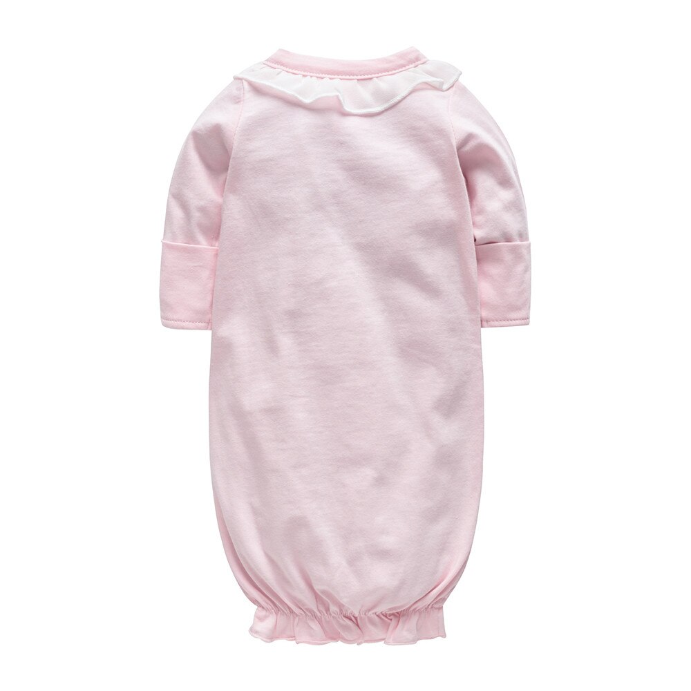 Pasgeboren Baby Meisjes Dwarsliggers 0-9 Maanden Baby Meisjes Gewaad Prinses Roze Pasgeboren Pyjama Gown Met Kant Voor Baby meisjes