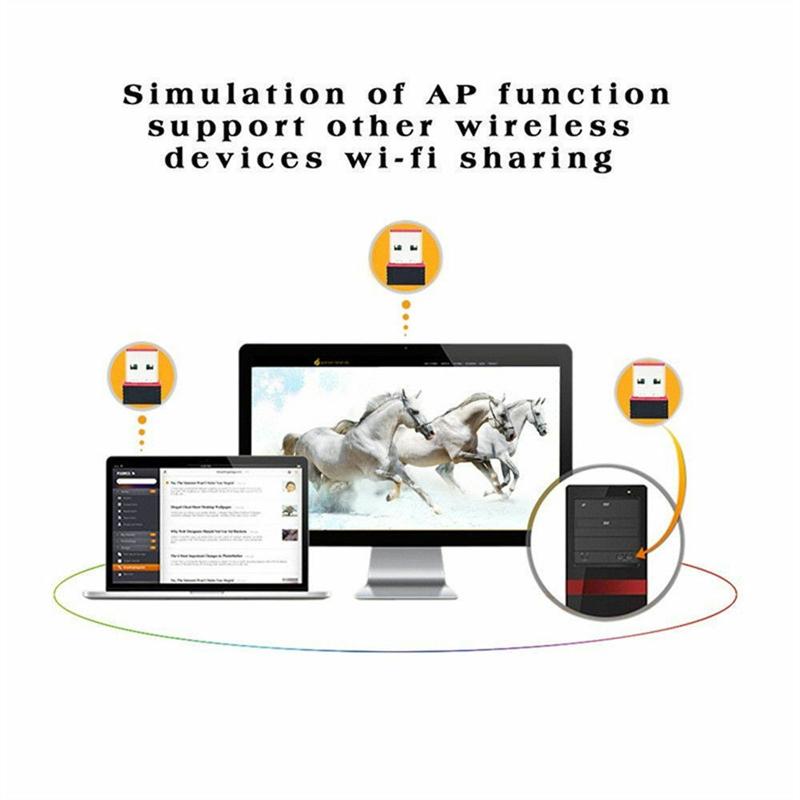 10pcs Free Driver USB Wifi Adapter 150Mbps Wi fi Adapter 2.4G Antenna USB Ethernet PC Wi-Fi Adapter Wifi Dongle AC Wifi Receiver