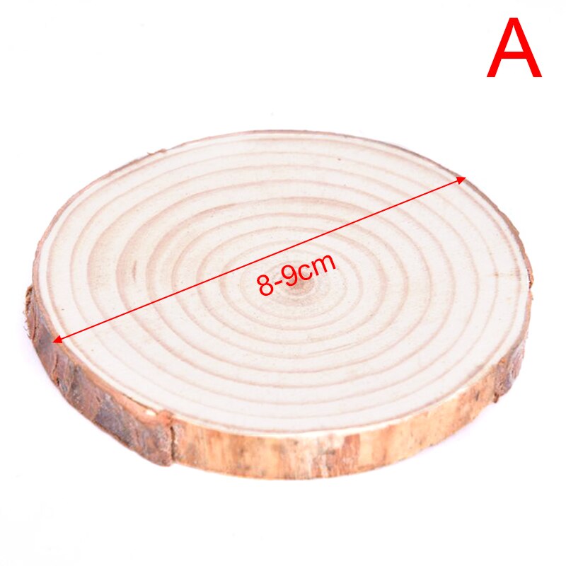 8-16CM 1pc Natural Round Unfinished Wood Slices Circles With Tree Bark Log Discs DIY Crafts Wedding Party Painting