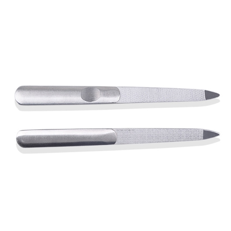 Stainless Steel Nail File Double Side Fold Grinding Rod Manicure Pedicure Scrub Nail Arts Tools Nail Files
