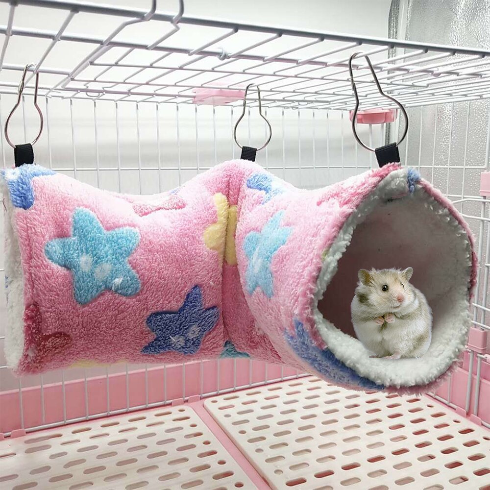 Riippumatto hamsterille kukka rotta laukku soopeli marsu superpehmeä tunneli pehmopesä pieni lemmikki lämmin puuvilla pesä