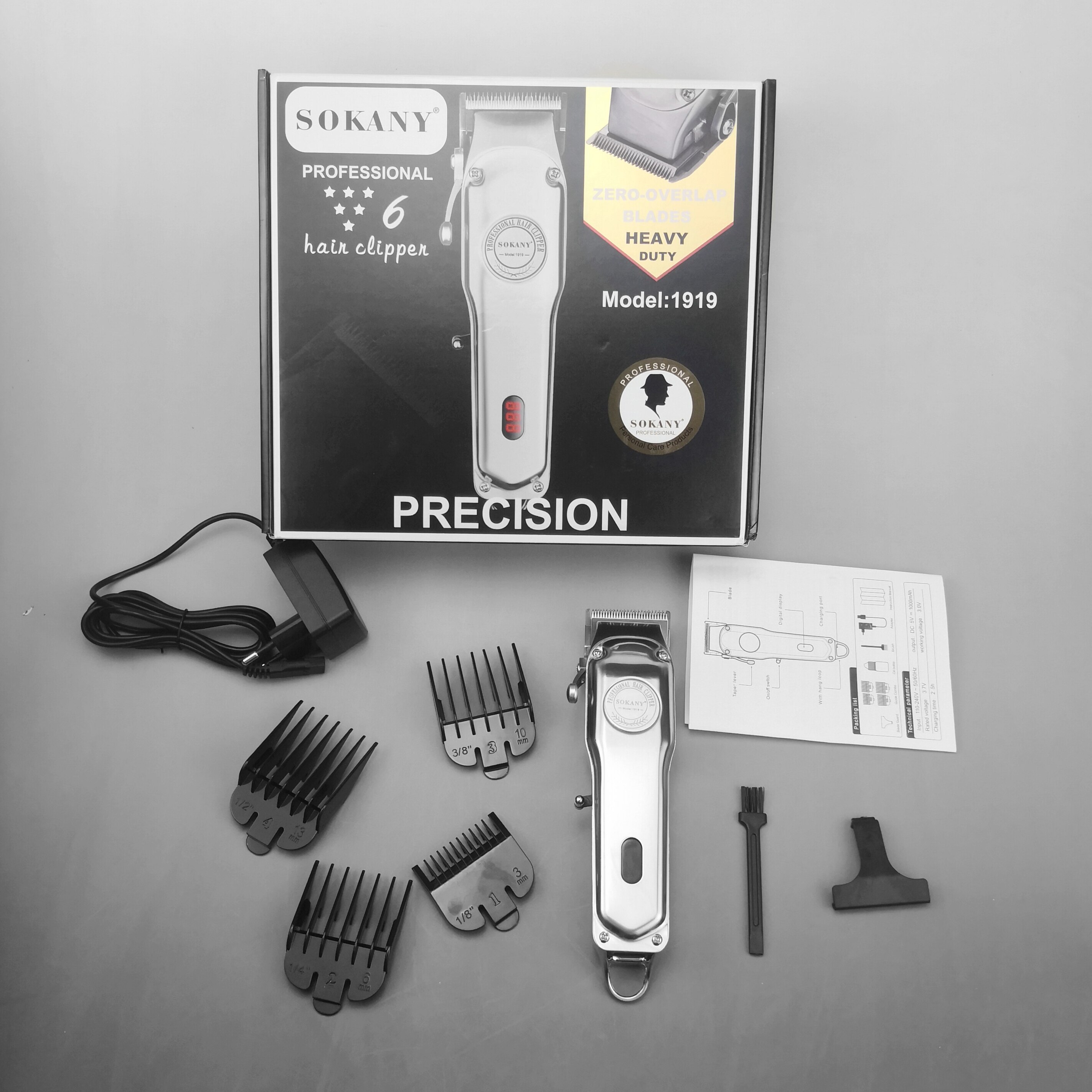 LED hair clipper metal housing electric hair trimmer cordless hair cutting machine haircut cordless salon machine
