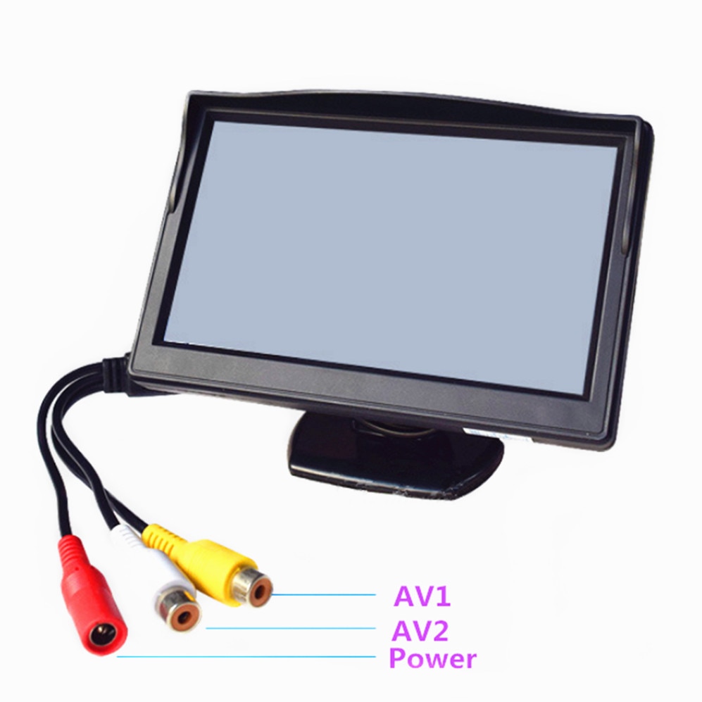 5 "TFT LCD HD800 * 480 Kleurenscherm Car Monitor Security monitor Reverse parking assistance met 2 av-ingang