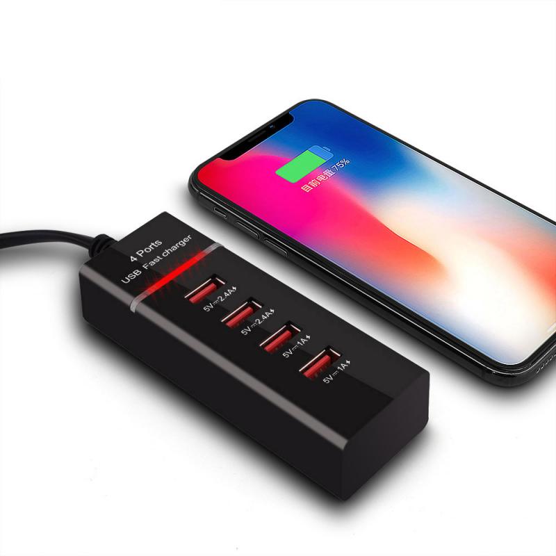 Universal- 4 USB Hafen Schnelle praktisch-ladegerät Reise Zauberstab Energie Schnelle Ladestation EU UNS Stecker Adapter Für Handys für IPhone