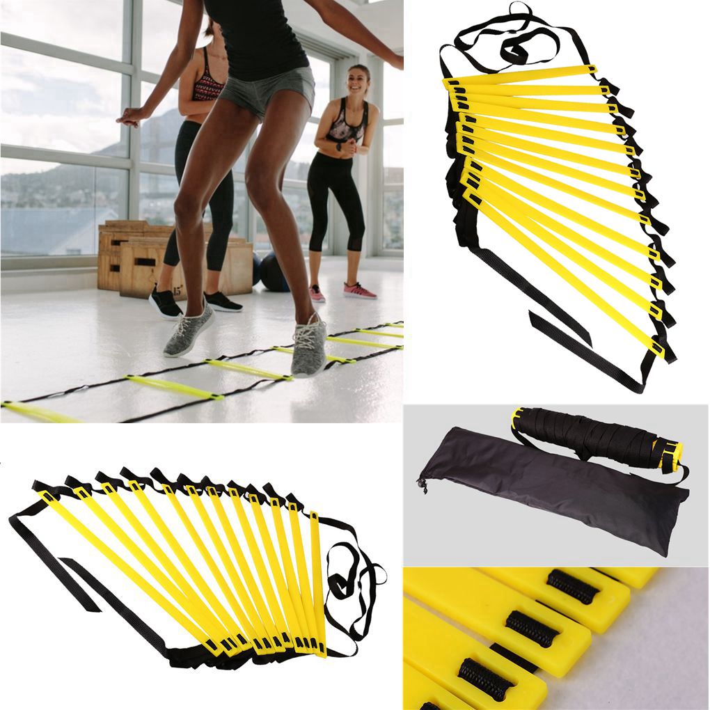 Beweglichkeit Geschwindigkeit Leiter Treppen Nylon Riemen Ausbildung Leitern agil Treppe für Fitness FußBall FußBall Geschwindigkeit Leiter Ausrügestochen
