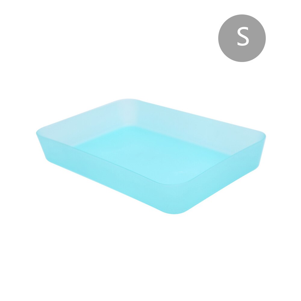 Verstelbare lade keuken bestek verdeler make-up opbergdoos thuis organizer thuis opslag organisatie rekken lade box: Blauw s