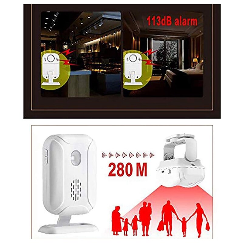 Draadloos Alarm Deurbel Pir Winkel Welkom Entry Chime Home Security Oprit Alarm Infrarood Detector Deurbel