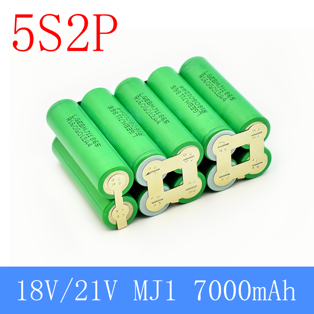 2S1P 1S3P 3S2P 4S2P 5S2P 8.4V 3.7V 10.8V 16.8V 18V MJ1 battery pack 18650 3500mAh battery for 18V screwdriver battery: Yellow