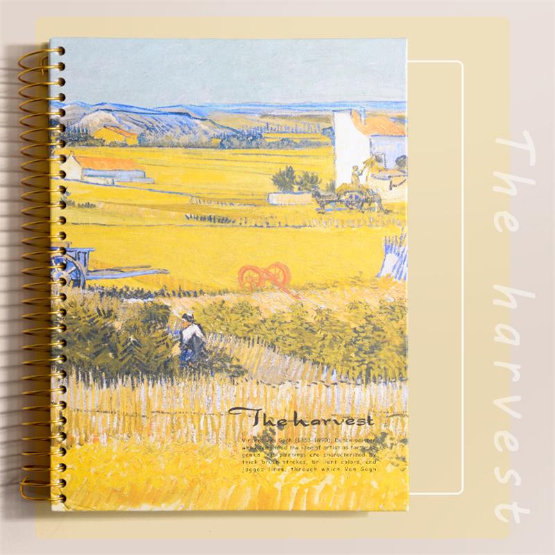151 Pages Super Thick A4 Coil Notebook Diary Book Weekly Goals Habit Schedules Notepad Journal Simple School Supplies Stationer: Wheat field Notebook