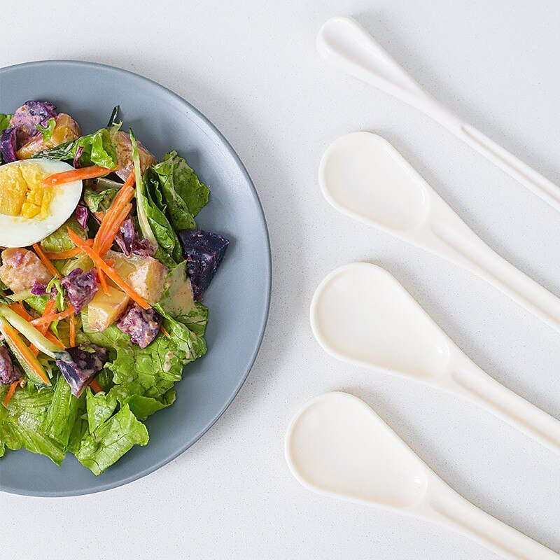 Multi-function Salad Stirring Spoon Long Handle Ice Cream Dessert Spoons Eco-Friendly PP Jam Stirring Spoon Kitchen Tableware