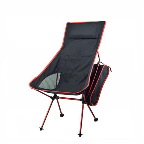Ultralette sammenklappelig lejrstol strand letvægtsstol udendørs vandreture fiskeri sæde måne stol møbler: Orange