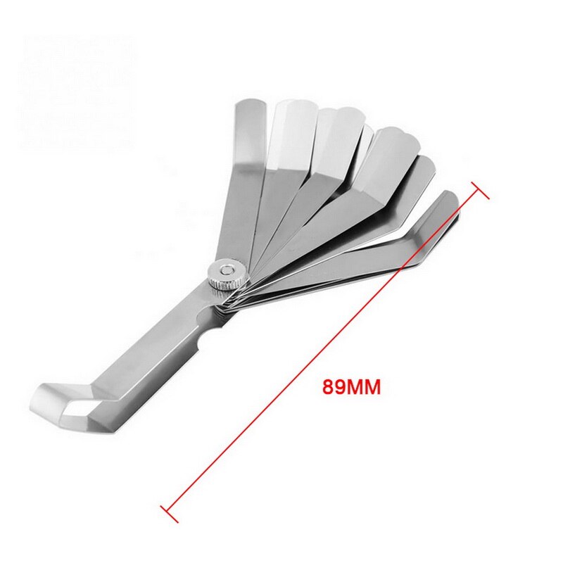 Metric Filler Feeler Gauge Steel Feeler Gauge for Measuring Gap Gauge Set with 16 Blades Thickness Curved Stainless Steel Gap