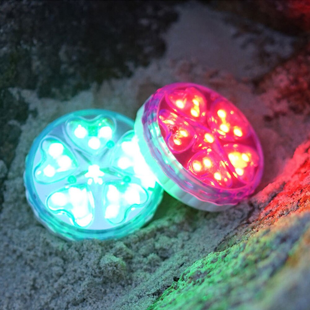 2pcs Underwater Light Swimming Pool Small Heart Shaped Waterproof Bathtub Magnetic Color Changing RGB LED Remote Control