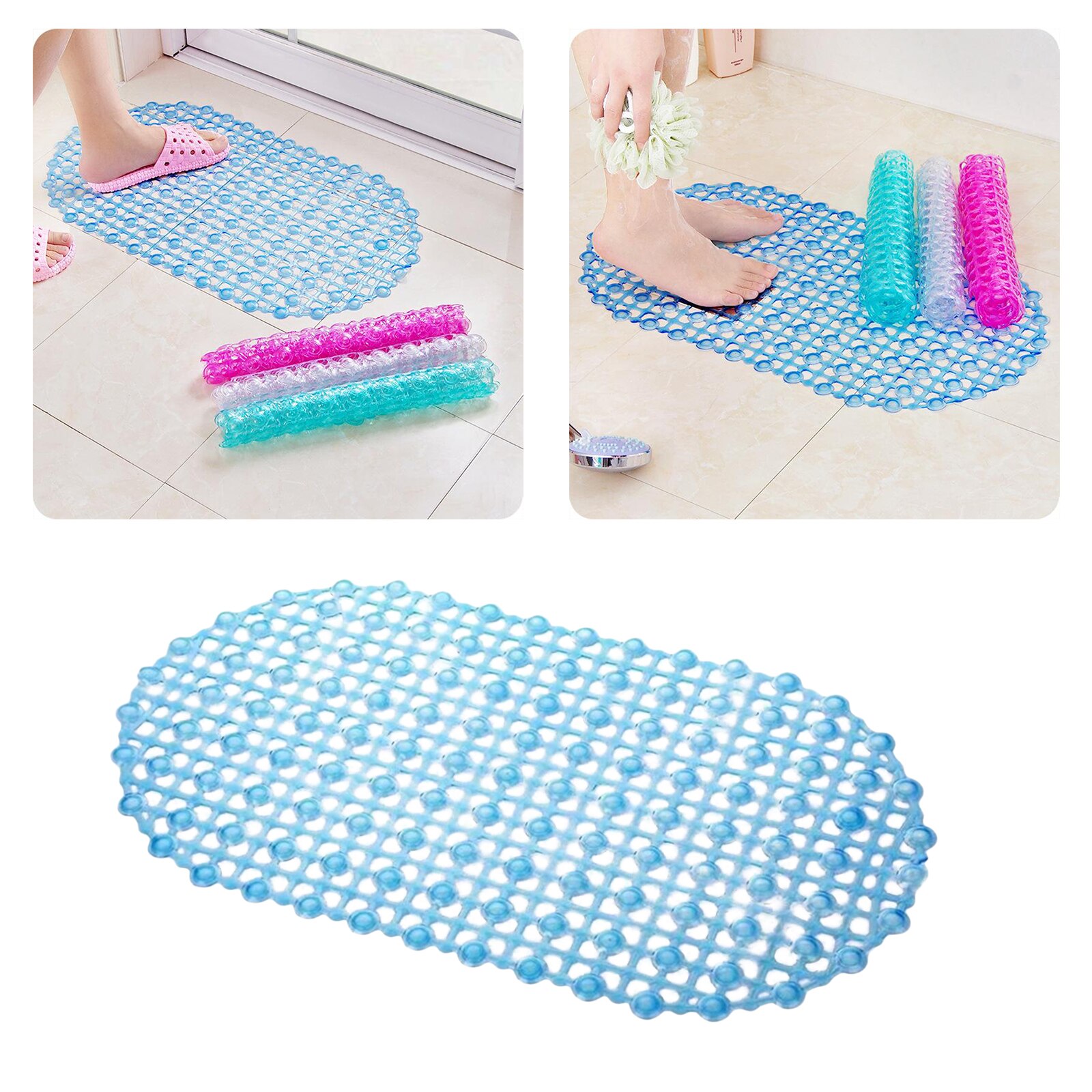 67X37Cm Mat Bad Badmat Pvc Kleine Bad Veiligheid Douche Antislip Badmatten Met Zuignap cups Floor Mat