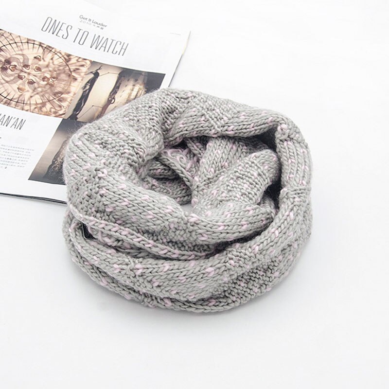 Winter Knitted Snood Scarf Women Warm Infinity Chunky Colorful Soft Circle Ring Scarf Loop Foulard Femme Top: color5