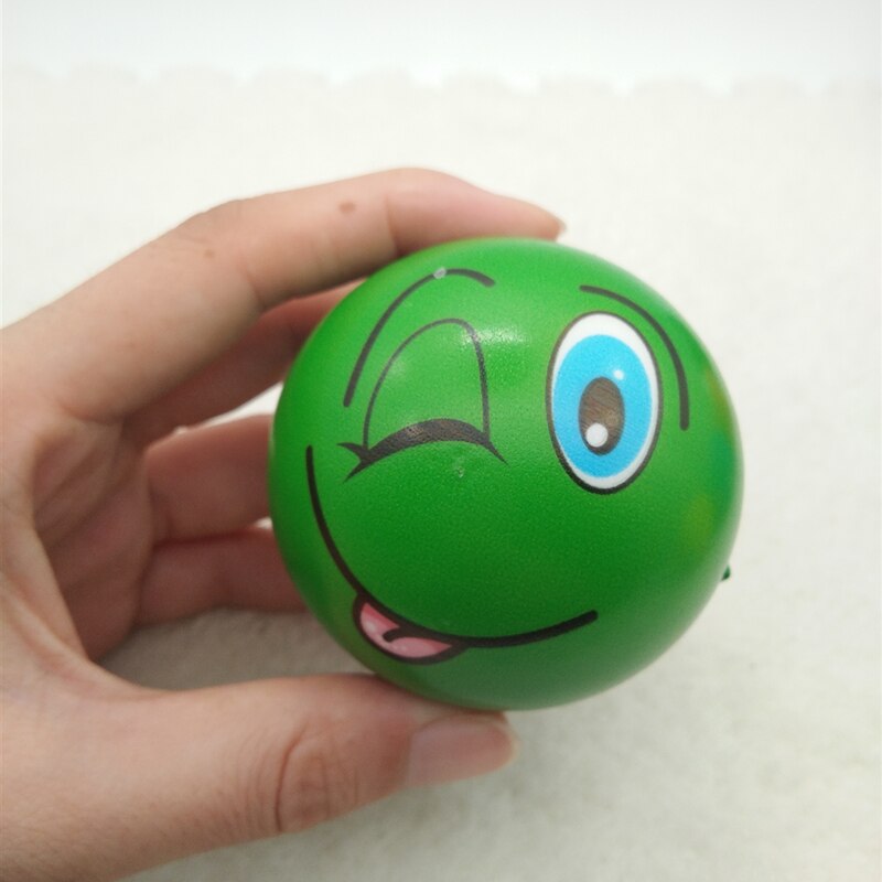 Anti stress boll relief tecknad smiley face pu skum bollar anti stress leksaker för barn pojkar flickor 63mm 6 st