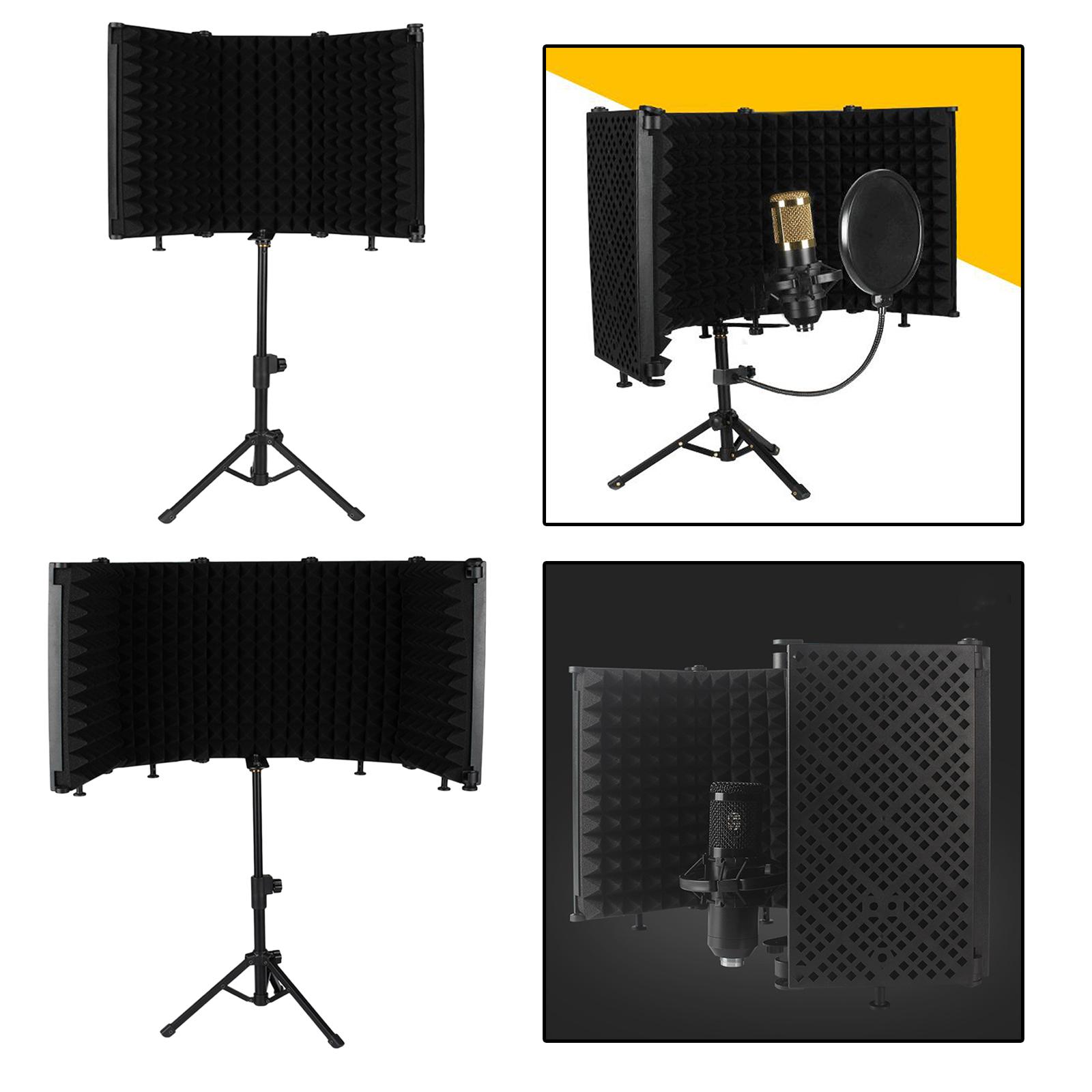 Microphone Isolation Shield Mic Sound Dampening Foam Reflector for Singing