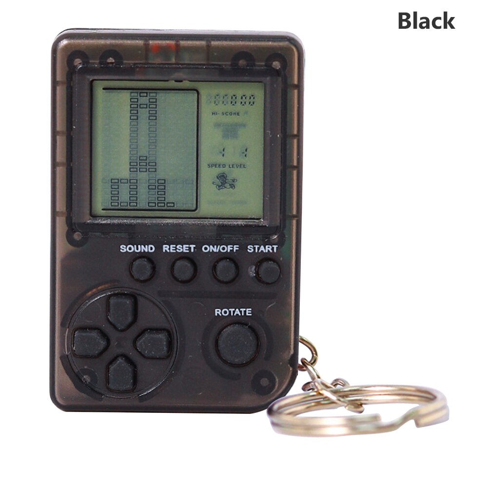 Mini Console Game Machine Childrens Handheld Nostalgic Mini Game Console With Keychain Classical Game Kids Children: black