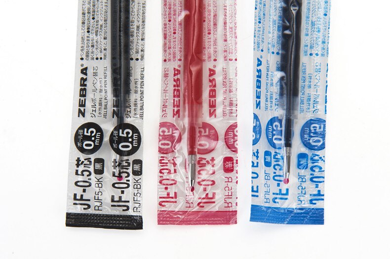 LifeMaster Zebra Gel Refills 10pcs/lot for Zebra Sarasa JJ15 Large Volume Student and Office Pen Writing Supplies JF-05/JF-04