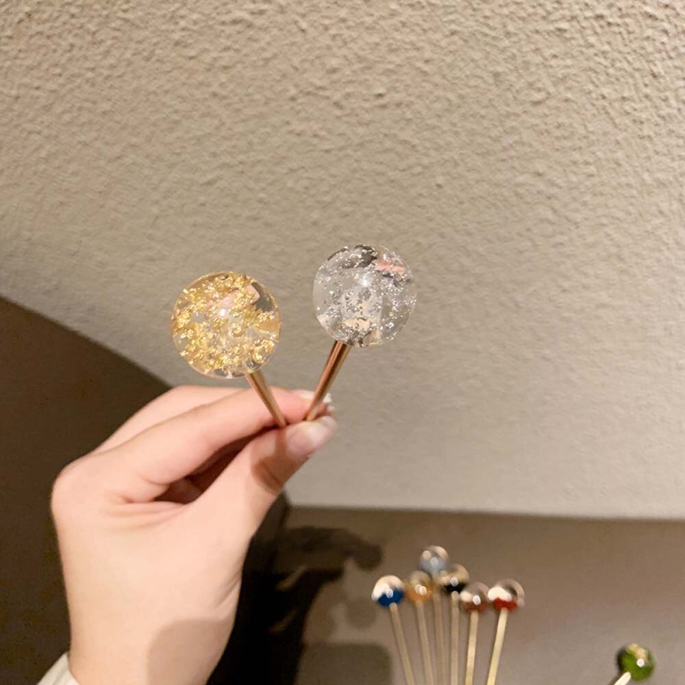 Metalen gouden kleur handgemaakte haarspeldjes voor vrouwen haaraccessoires japanse stijl gouden folie sterrenhemel haarspeldjes haarstokjes