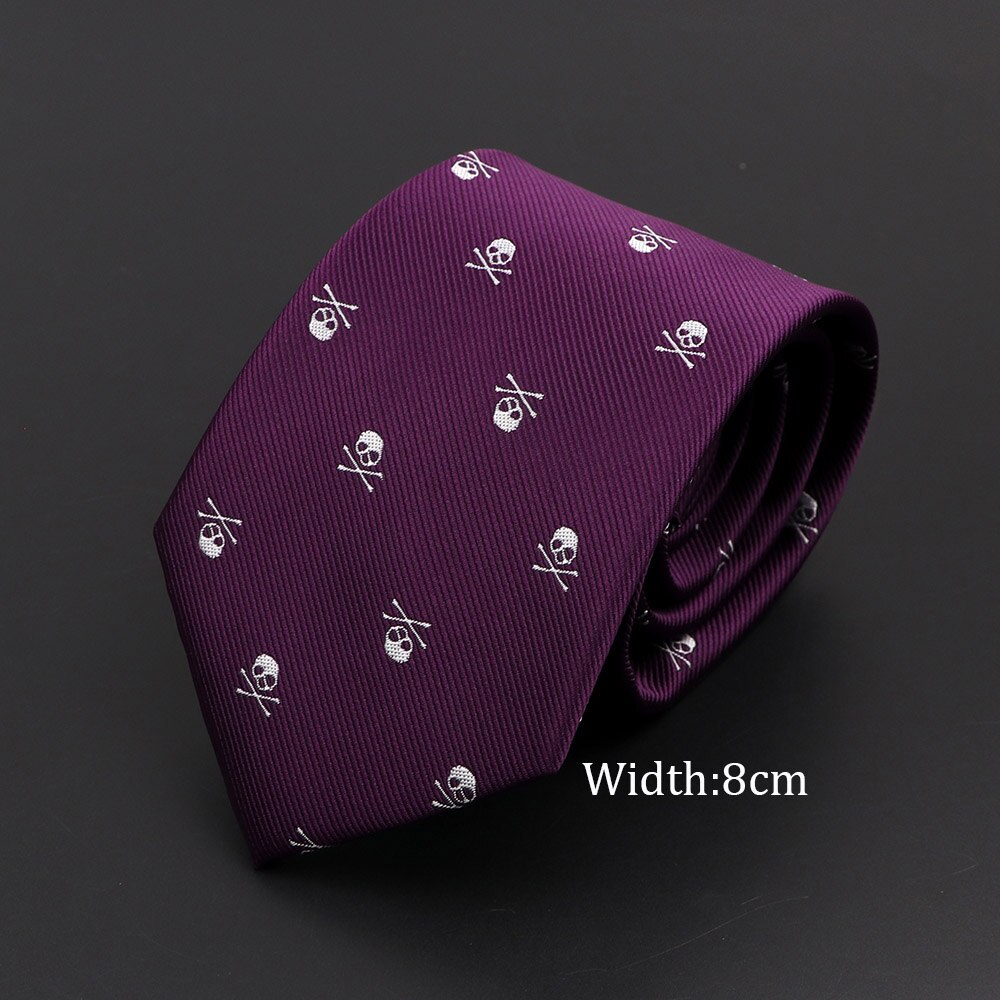 décontracté crâne cravates pour hommes classique mince 8cm Polyester cravates homme cravate pour hommes mariage marié cravate d'affaires: 7