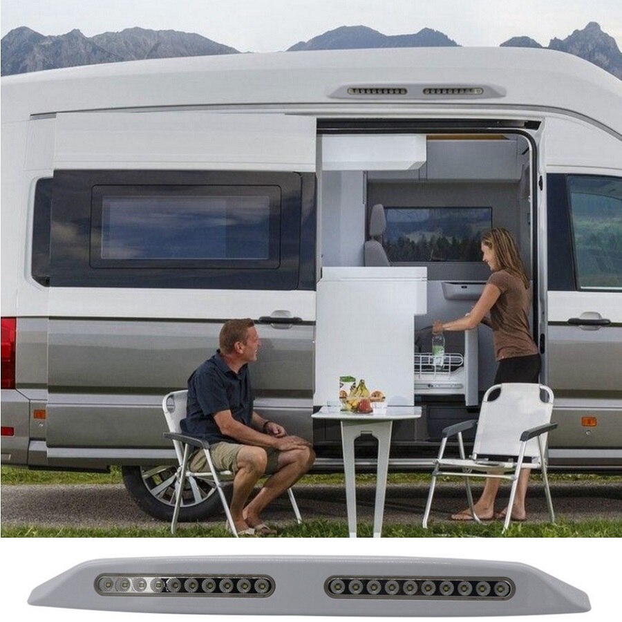 Exteriör led markis lampor  dc 12v veranda annex vägglampa bar för rvs husbil husvagn släp off road cool vit
