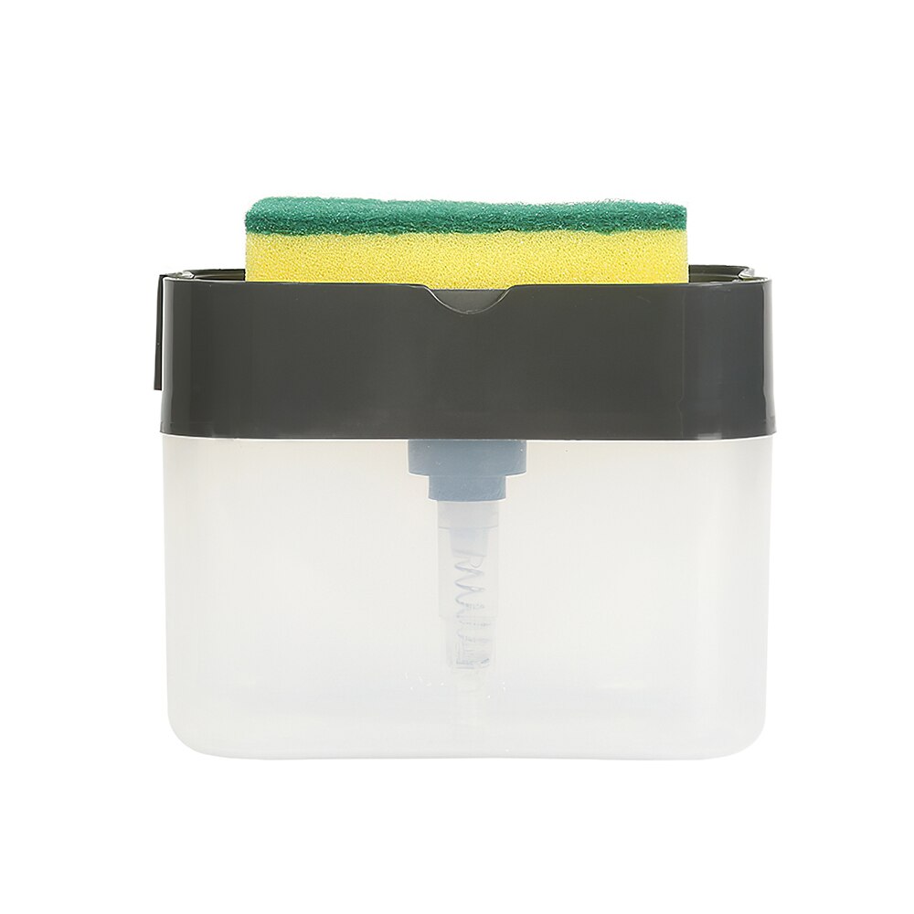 Manual Soap Dispenser Soap Pump Sponge Caddy Kitchen 2-In-1 Manual Press Liquid Soap Dispenser With Washing Sponge: NO.1
