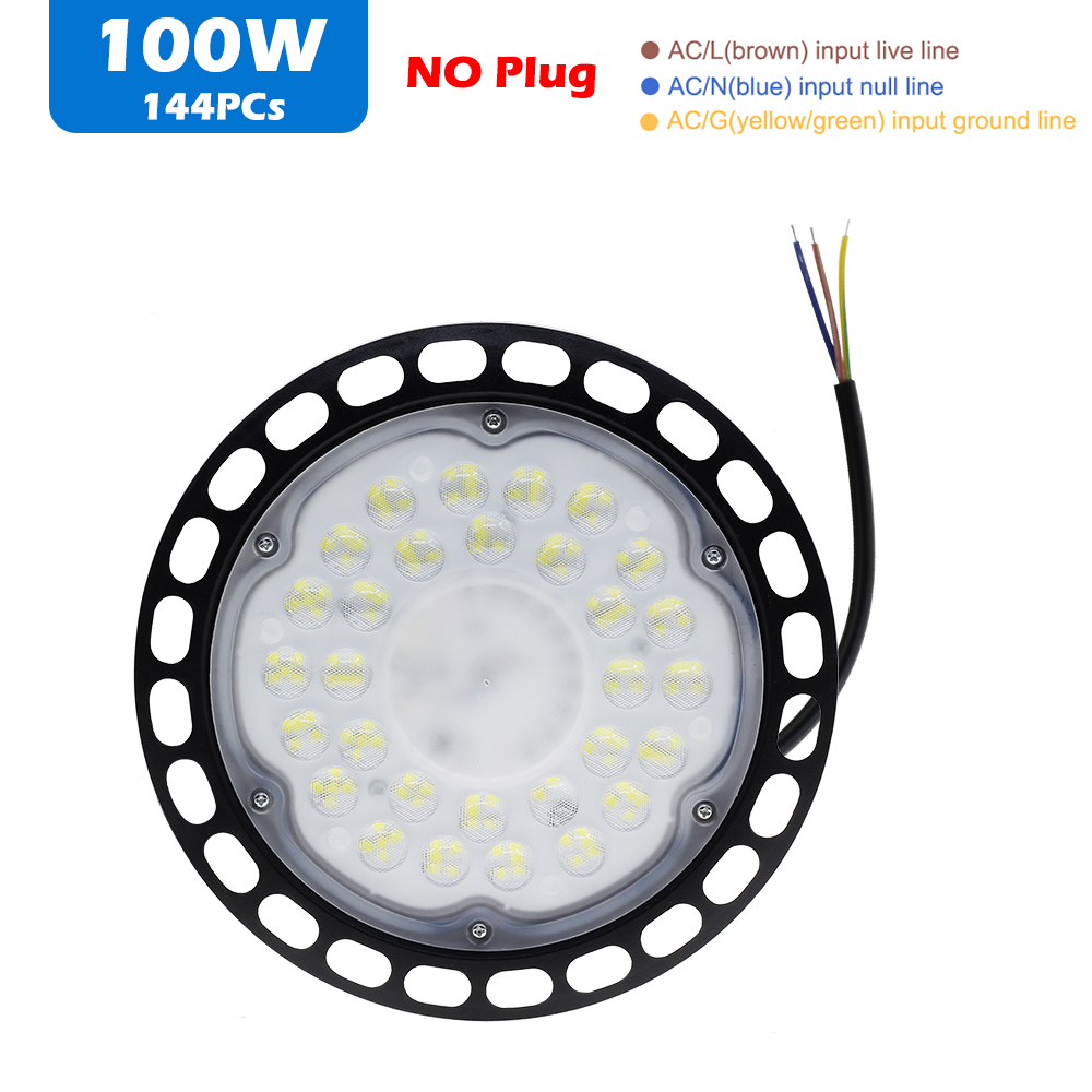 Ac220v led høybaylys 100w 150w 200w smd 2835 4000k 6000k høy lysstyrke kommersiell industriell garasje verksted ufo-lamper: Blå / 1w