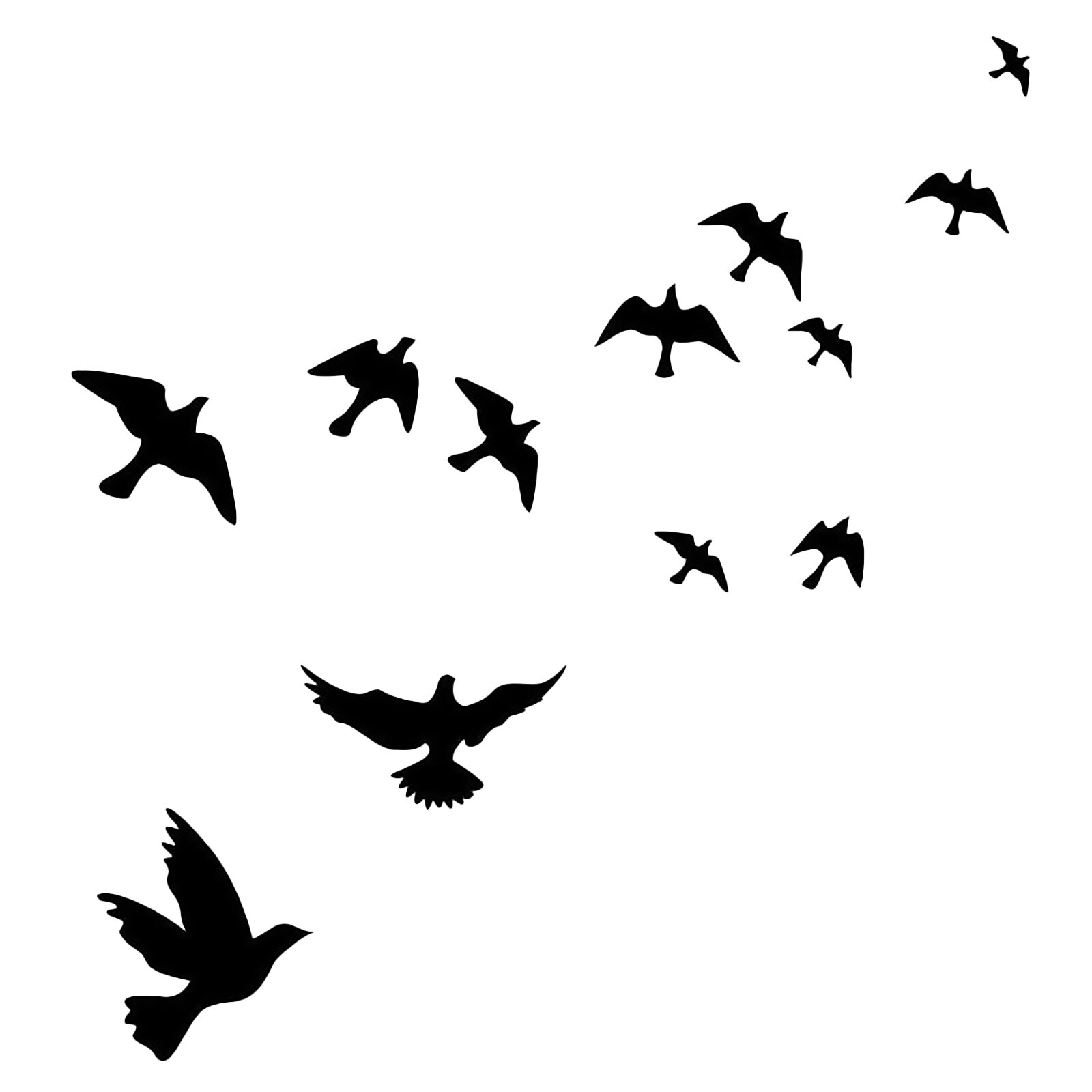 Window Alert Bird Stickers Set Anti-Collision Doors and Windows Glass Decor Self-Adhesive Silhouettes Window Clings Sticker: Black