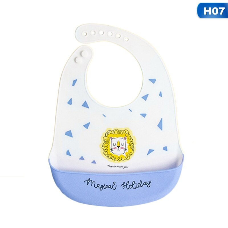 Leuke Cartoon Patroon Slabbers Waterdichte Siliconen Voeden Baby Speeksel Handdoek Pasgeboren Cartoon Schorten Verstelbare: 7