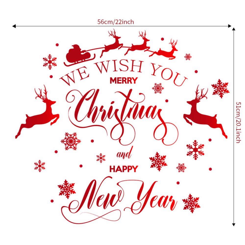 1Pc Christmas Decorative Stickers Elk Pattern Wallpaper Room Background Sticker