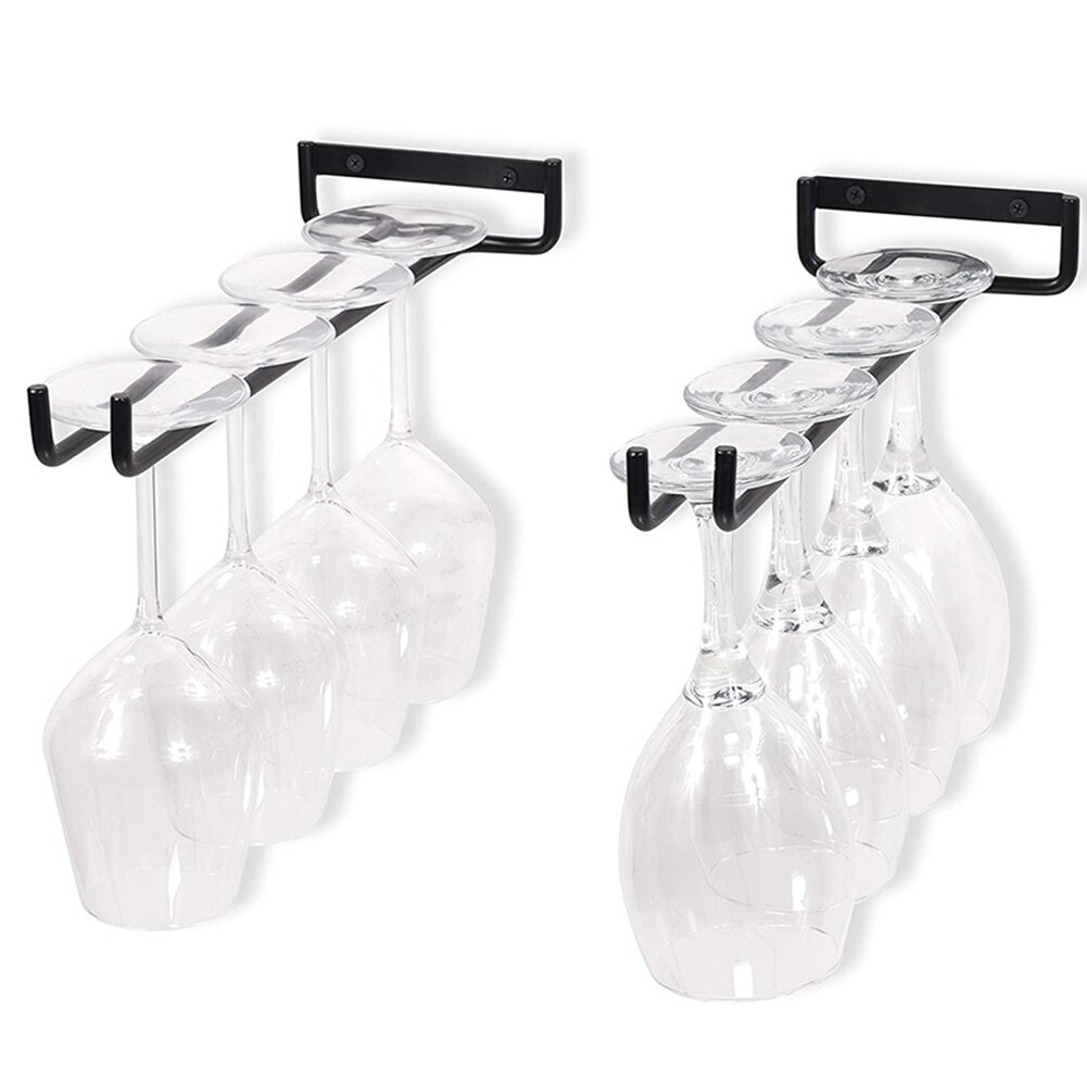 Gold Iron Silver useful 27/35/55cm Stainless Steel Wine Rack Glass Holder Hanging Bar Hanger Shelf