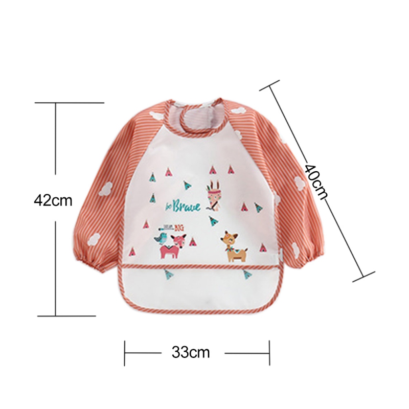 Unisex Baby Peuter Baby Waterdichte Lange Mouwen Bib Burp Doeken Kids Cartoon Kiel Voeden Accessoires 0-3Y