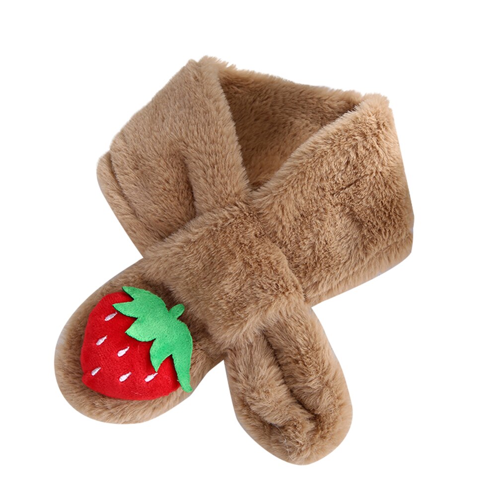 Søde jordbær børn barn dreng pige plys varm efterår og vinter hals krave varmere tørklæde blødt udendørs tøj tilbehør