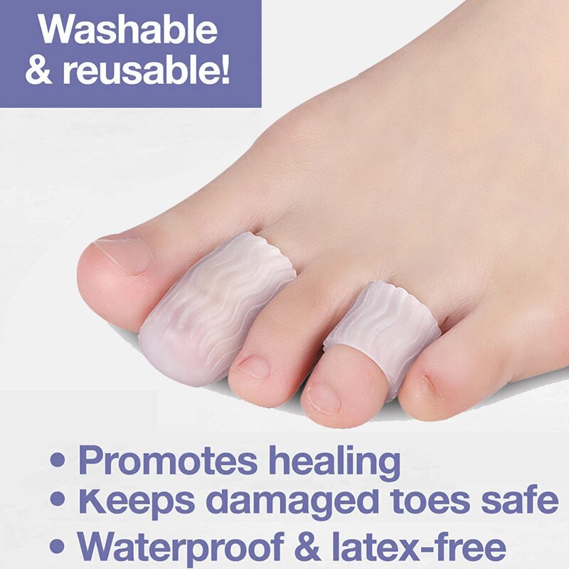 1 par tårør ærmer beskyttere puder, silikone finger tå separator slange til knyst, hammer tå, callus, majs, blister