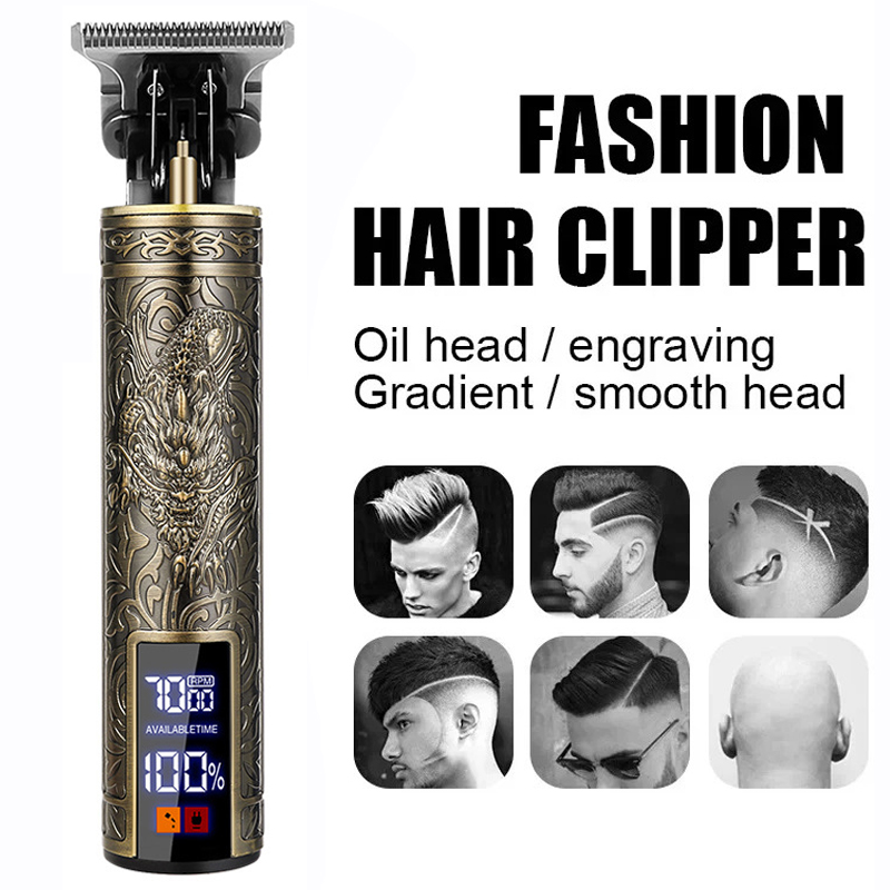 Carving Tondeuse Professionele Haarsnijmachine Kapper Oplaadbare Tondeuse Metalen Kapsel Machine Clipper voor Mannen