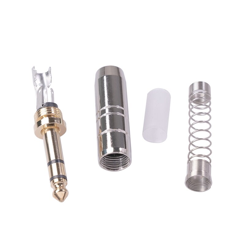 5PC 6.35mm Stereo Audio Jack Amplifier Microphone Plug 6.35 Sophomore Core Solder Jack Male Plug Connector