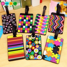 Luggage card Silicone name hang tag national style Multi-color Geometric cartoon Hangtag for luggage/Suitcase