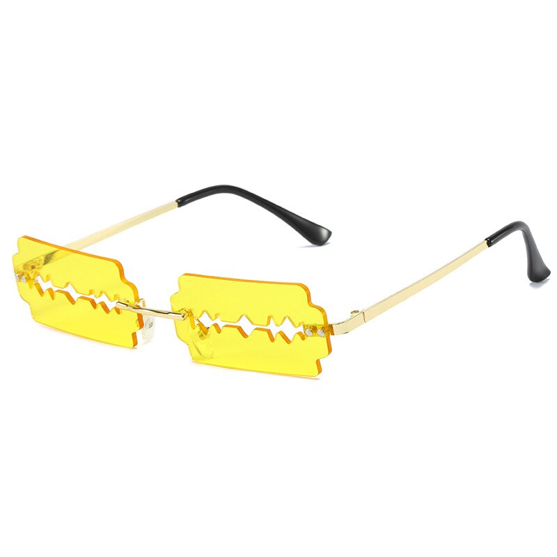 Blade Style Cool Personality Frameless Trimming Sunglasses Trendy Colorful Sunglasses and Glasses