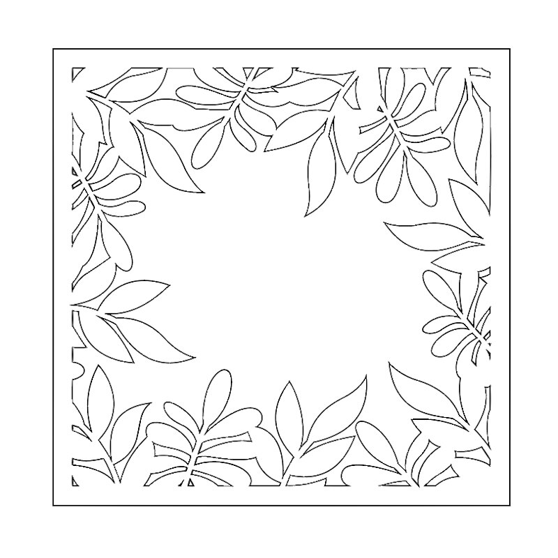 Square Flower Leaves Layered Mix Pattern Plastic Stencil Background Drawing Sheet DIY Scrapbook Card Album Make Crafts