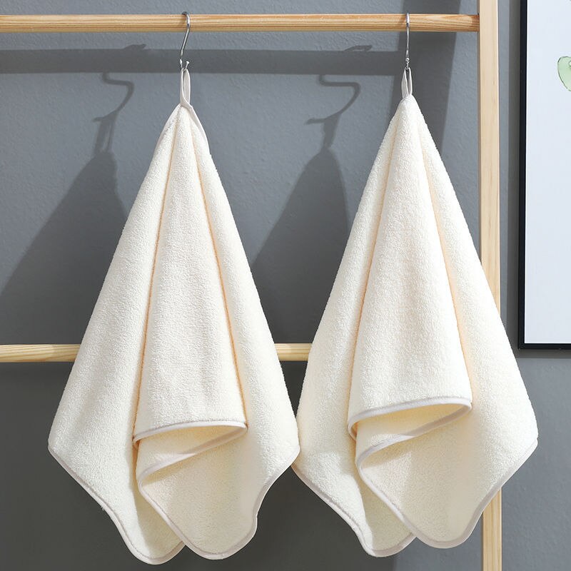 [Twee Packs] Handdoeken Voor Volwassenen Droog Haar Wassen Gezicht Handdoeken Effen Kleur Eenvoudige Handdoek Zonder Lint Absorberen Water dan Puur Katoen: White