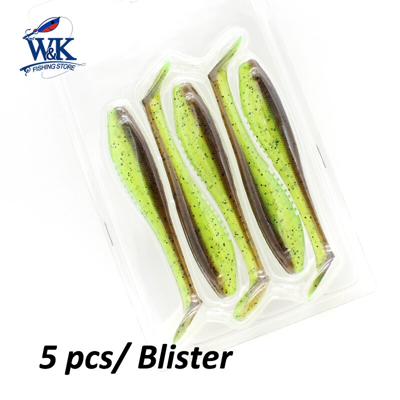 WK-leurre souple de type poisson nageur disponible en deux couleurs, appât artificiel idéal pour la pêche en eau douce, à l'alose, 4.1 pouces, 10.5cm, lot de 5 unités par lot