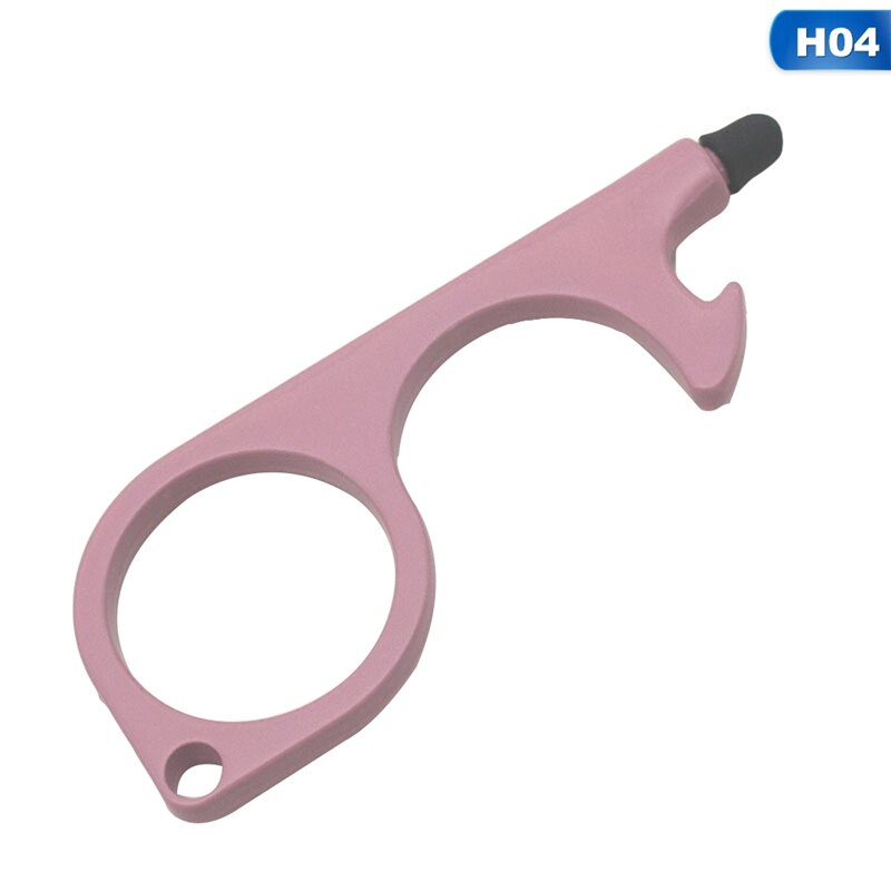 Portable Door Opener Tool Keychain Tool For Outdoor Public Door Handle Touchscreen Button Bottle Opener Keychain: H04