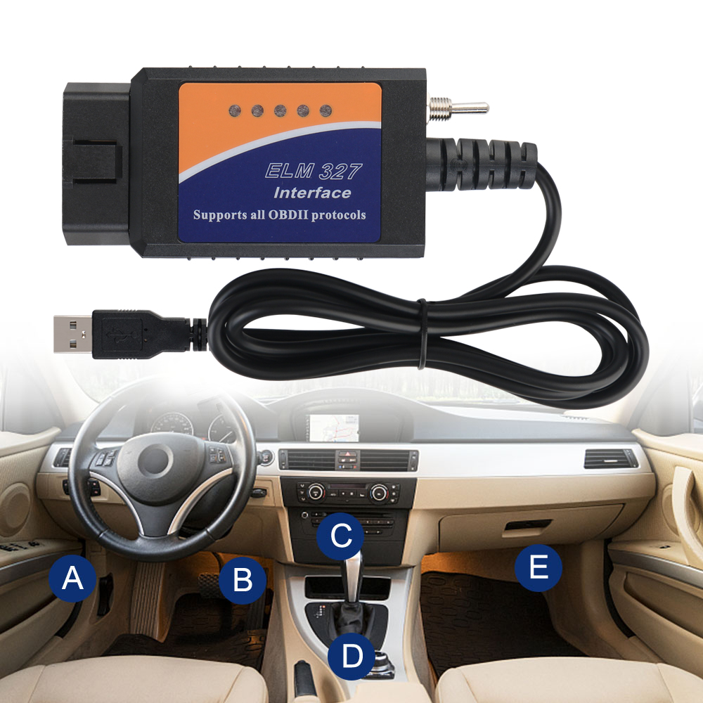 ELM327 USB v1.5 Switch Car Diagnostic Cable obd2 SCANNER FORscan Support Most OBDII Protocols HS-CAN and MS-CAN PIC18F25K80 Chip