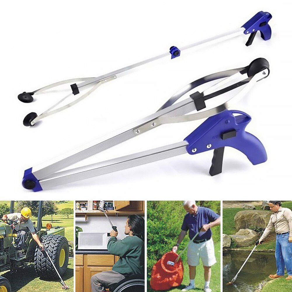 80cm Foldable Litter Reachers Pickers Pick Up Tools Gripper Extender Grabber Picker Garbage Pick Up Tool Grabber Reacher Extend